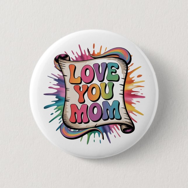 BADGE ROND 5 CM AIME MAMAN (Devant)