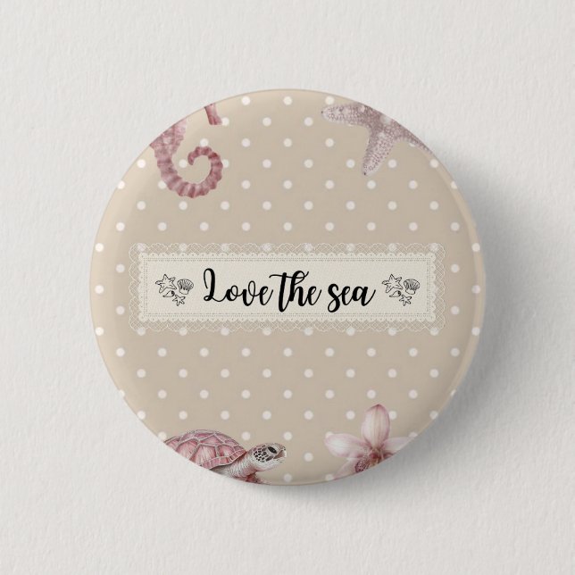 Badge Rond 5 Cm Aimer la mer (Devant)