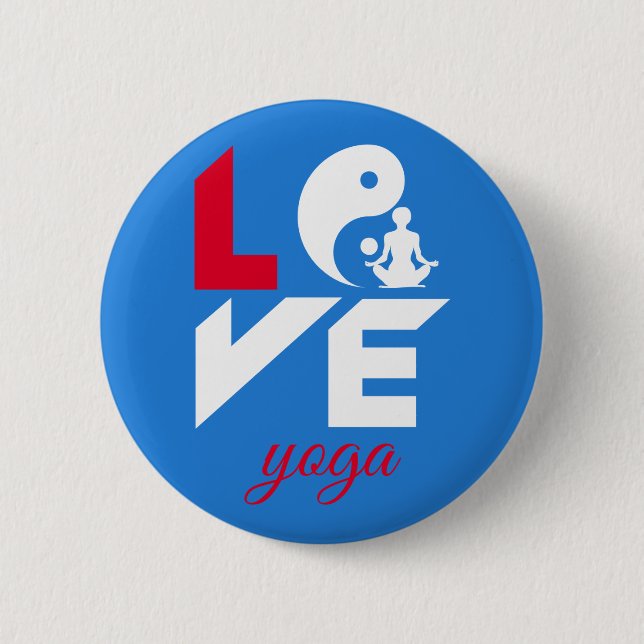 Badge Rond 5 Cm Aimer le yoga (Devant)