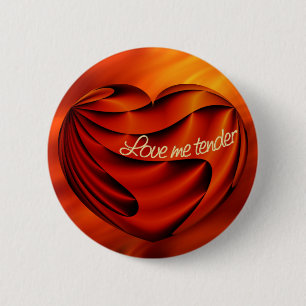 Badge Rond 5 Cm Aimer moi Tender vagues rouges du feu