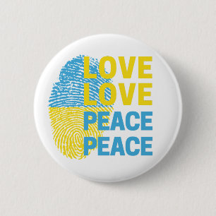 Badge Rond 5 Cm Aimer Paix Ukraine Soutien Ukraine