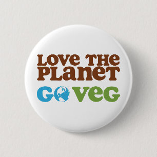 Badge Rond 5 Cm Aimez la planète vont Veg