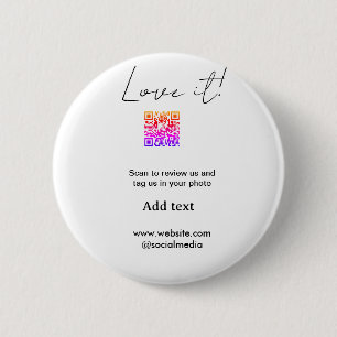 Badge Rond 5 Cm Aimez-le scannez QR avis partager photo sur les ré