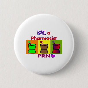 Badge Rond 5 Cm Aimez le T-shirts et les cadeaux du pharmacien un