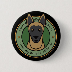 Badge Rond 5 Cm Aimez mon Malinois