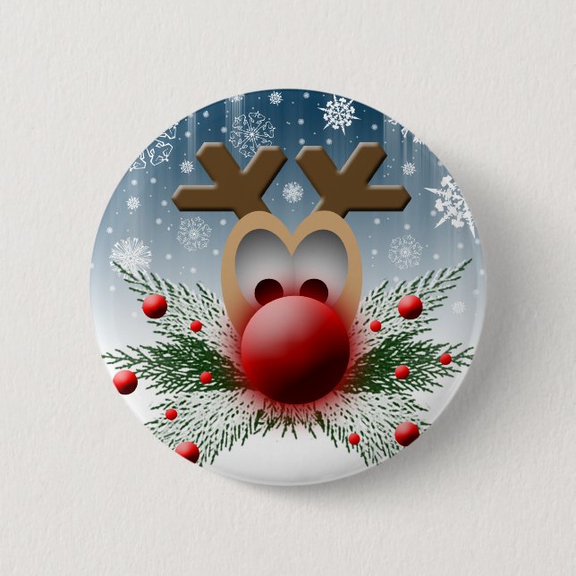 Badge Rond 5 Cm Ainsi Il Glisse Reindeder Noël (Devant)