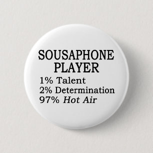 Badge Rond 5 Cm Air chaud de joueur de sousaphone