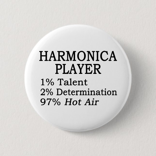 Badge Rond 5 Cm Air chaud de joueur d'harmonica (Devant)