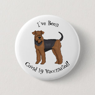 Badge Rond 5 Cm Airedale terrier dog cartoon