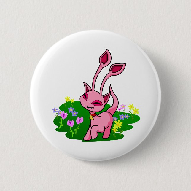 Badge Rond 5 Cm Aisha rose caracolant par des fleurs (Devant)