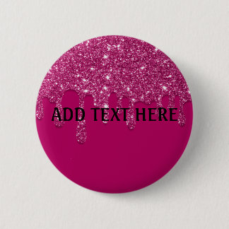 Badge Rond 5 Cm Ajouter du texte | Bouton Paillettes qui dégouline