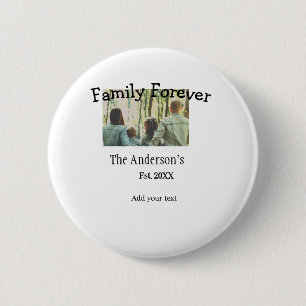 Badge Rond 5 Cm Ajouter le nom de famille photo année rustique vin