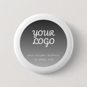 Badge Rond 5 Cm Ajouter un logo Dégradé gris foncé bordure blanc