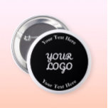 Badge Rond 5 Cm Ajouter un logo modifiable en noir et blanc avec b<br><div class="desc">Un personnalisable,  ajoutez votre propre logo design.</div>