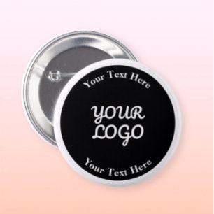 Badge Rond 5 Cm Ajouter un logo modifiable noir et blanc avec bord