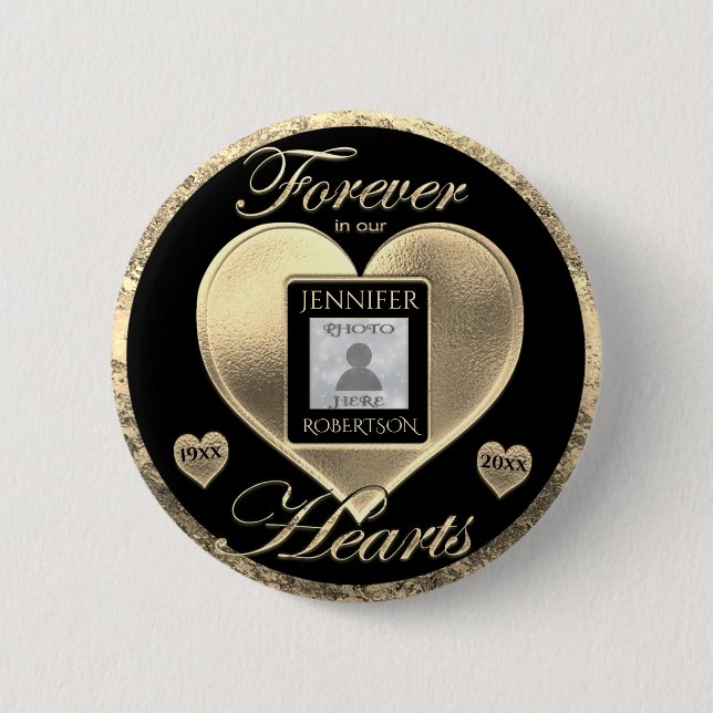 Badge Rond 5 Cm Ajouter un mémorial personnalisé photo (Devant)
