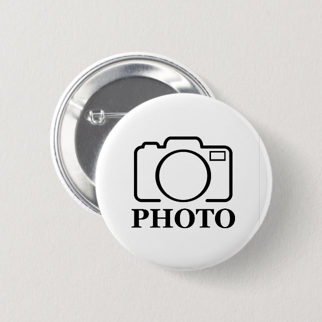 Badge Rond 5 Cm Ajouter une photo personnalisée Mariage Moderne Él (Devant & derrière)