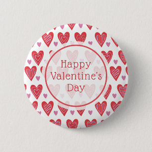 Badge Rond 5 Cm Ajouter votre texte Valentine Chic Motif