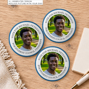 Badge Rond 5 Cm Ajoutez Votre Propre Photo Président du Conseil de