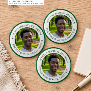 Badge Rond 5 Cm Ajoutez Votre Propre Photo Président du Conseil Ét