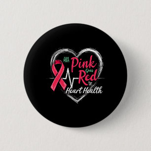 Badge Rond 5 Cm Aka Pink devient rouge Coeur Santé Costume de sens