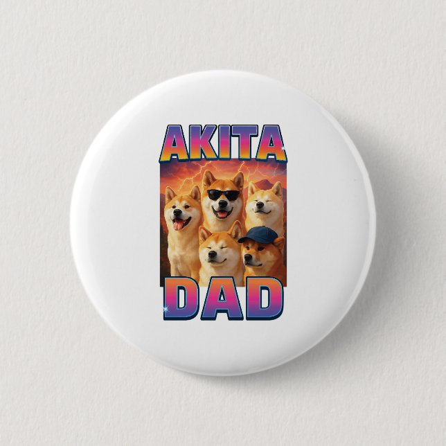 Badge Rond 5 Cm Akita (Devant)