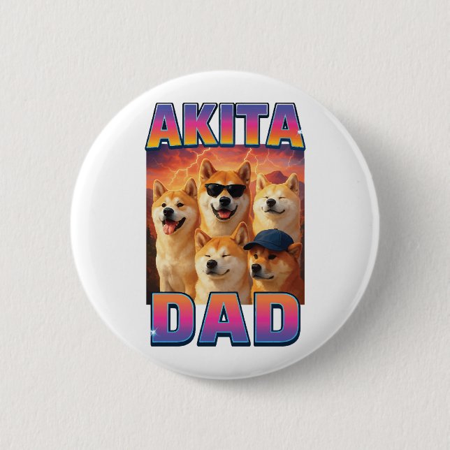 Badge Rond 5 Cm Akita (Devant)