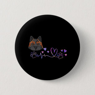 Badge Rond 5 Cm Akita Heartbeat
