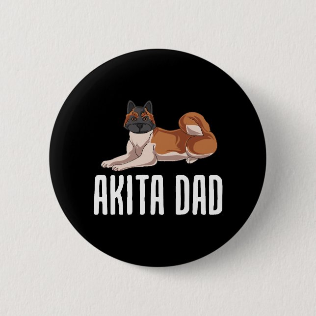 Badge Rond 5 Cm Akita Papa (Devant)