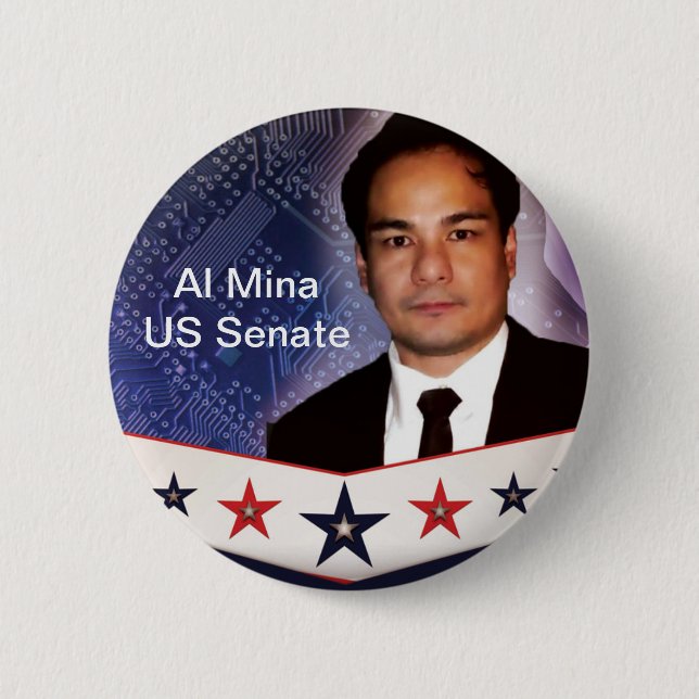 Badge Rond 5 Cm Al Mina US Senate Merchandises (Devant)