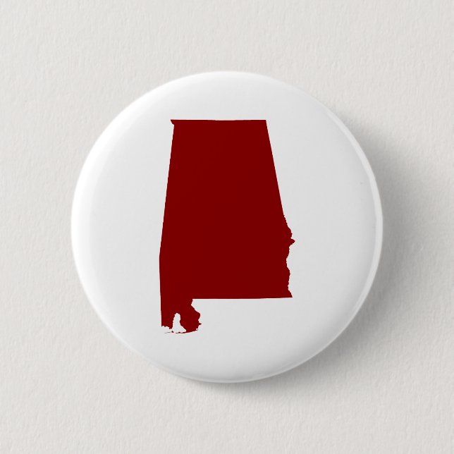 Badge Rond 5 Cm Alabama de forme rouge foncé (Devant)