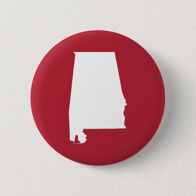 Badge Rond 5 Cm Alabama rouge et blanc (Devant)