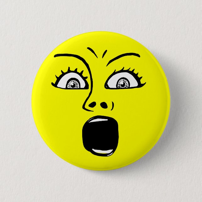 Badge Rond 5 Cm ALARMÉ ! -Jaune (Devant)