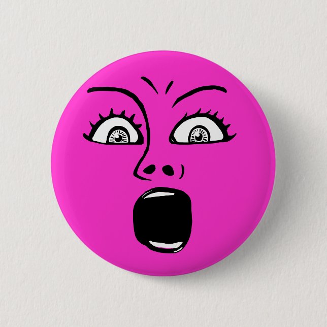 Badge Rond 5 Cm ALARMÉ ! -Rose (Devant)
