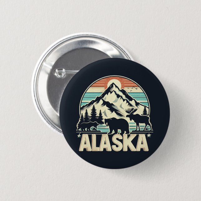 Badge Rond 5 Cm Alaska (Devant & derrière)