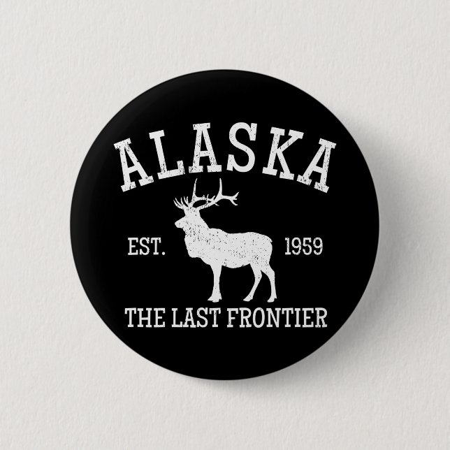 Badge Rond 5 Cm Alaska The Last Frontier (Devant)