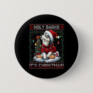 Badge Rond 5 Cm Alaskan Malamute Décorations d'arbre de Noël Chien