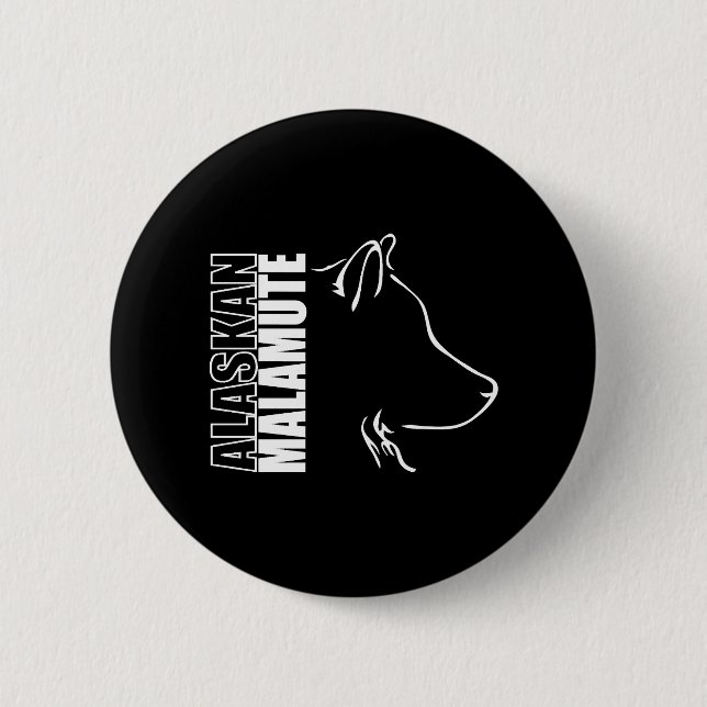 Badge Rond 5 Cm Alaskan Malamute Profil chien maman (Devant)