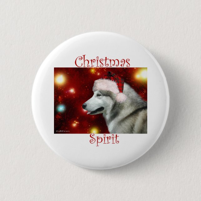 Badge Rond 5 Cm Alaskan Malamute Spirit (Devant)