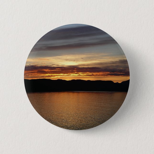 Badge Rond 5 Cm Alaskan Sunset II Belle photographie de l'Alaska (Devant)