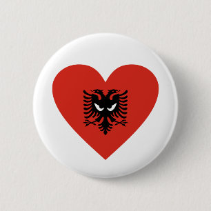 Badge Rond 5 Cm Albanian Heart - For real Albanians!