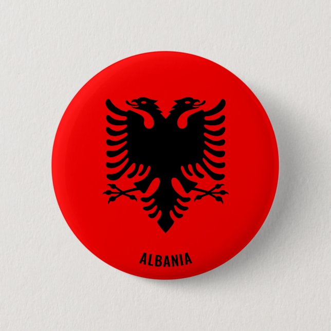 Badge Rond 5 Cm Albanie Drapeau mignon Patriotique (Devant)