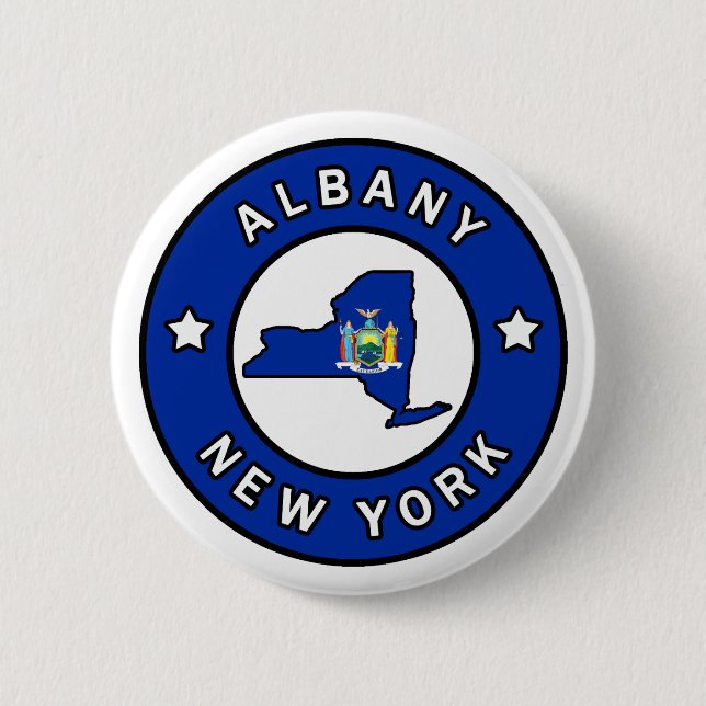 Badge Rond 5 Cm Albany New York (Devant)