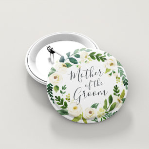 Badge Rond 5 Cm Albâtre Floral Wreath Mère de la chambre