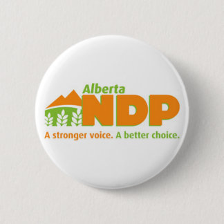 Badge Rond 5 Cm Alberta NDP une voix plus forte un meilleur logo