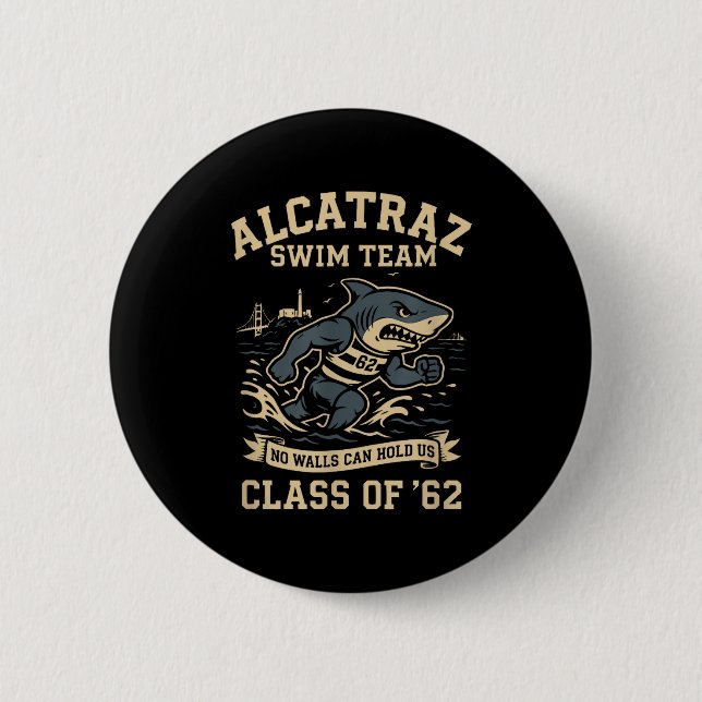 Badge Rond 5 Cm Alcatraz Penitentiary Swim Team  (Devant)