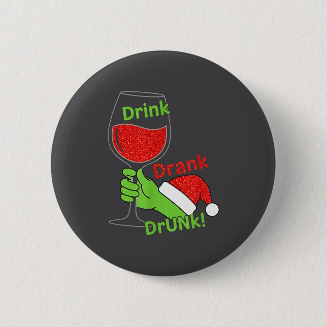 Badge Rond 5 Cm Alcohol &amp; Tails Drink Drank Drunk! Funny Chris (Devant)