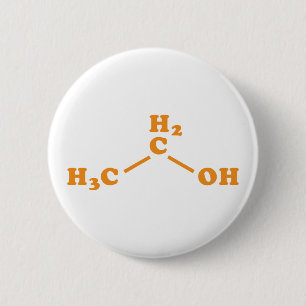 Badge Rond 5 Cm Alcool Éthanol Formule chimique moléculaire