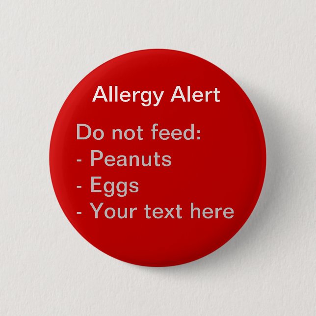 Badge Rond 5 Cm Alerte d'allergie (Devant)