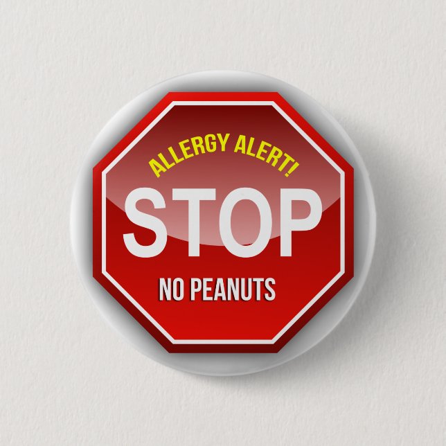 Badge Rond 5 Cm Alerte d'allergie : Pas de cacahuètes S'il vous pl (Devant)